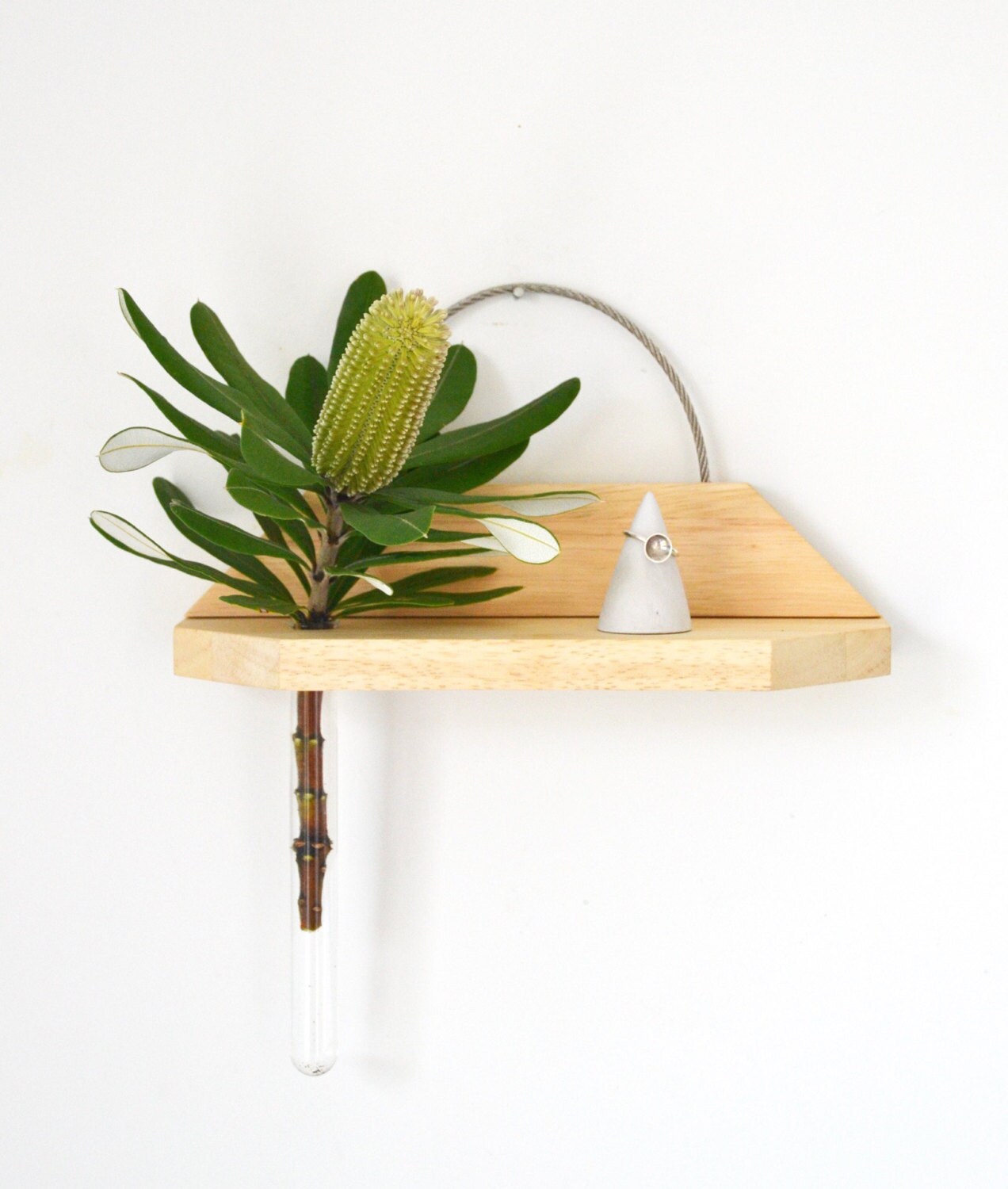 Hanging shelf hanging vase shelf vase reclaimed wood