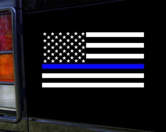 Thin Blue Line Flag Vinyl Sticker Decal for Truck, Car Window and More!