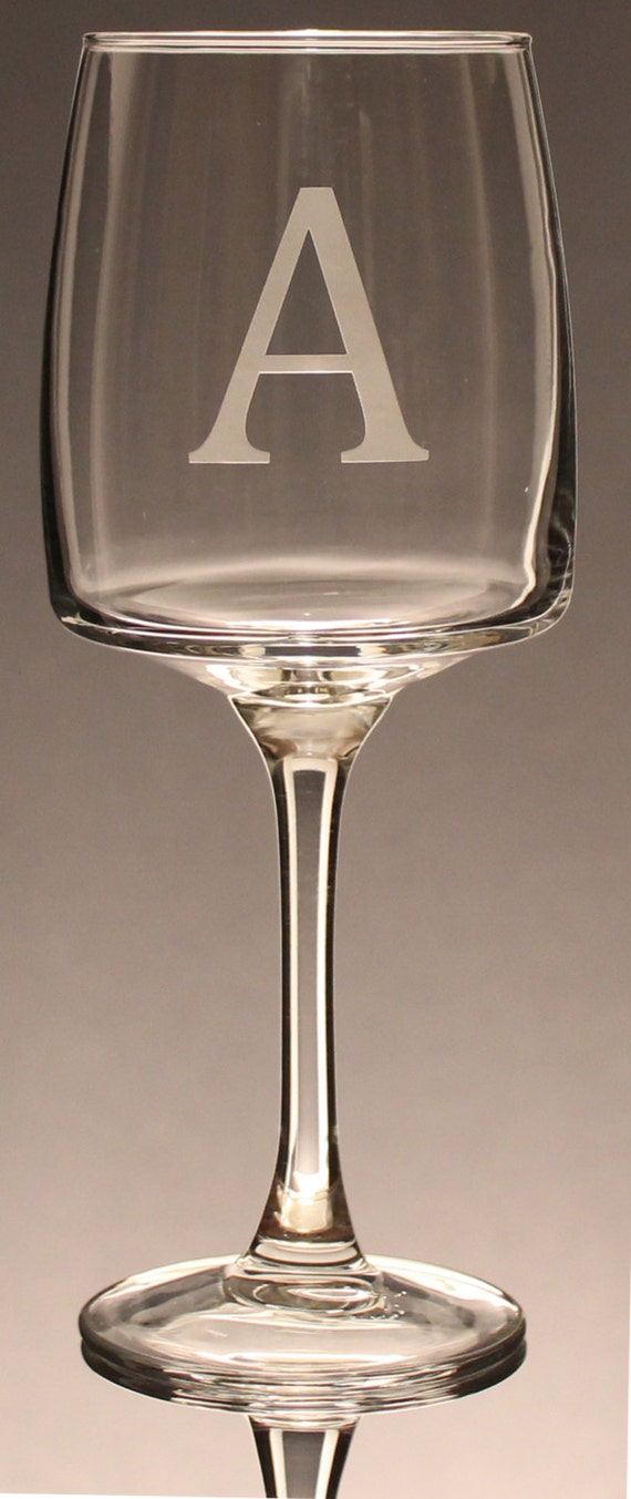 Etched Wine Glasses Barware Glassware by AnderbergDesigns