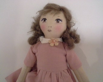 12" Cloth Doll, Stuffed Doll, Art Doll, Soft Doll, OOAK Doll, Country Decor, Handmade Doll, Soft Sculpture Doll, Folk Art Doll, Country Doll