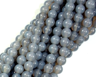 Gray Agate Beads, 6mm Round Beads, 15.5 Inch, Full strand, Approx 66 beads, Hole 1 mm, A+ quality (241054002)