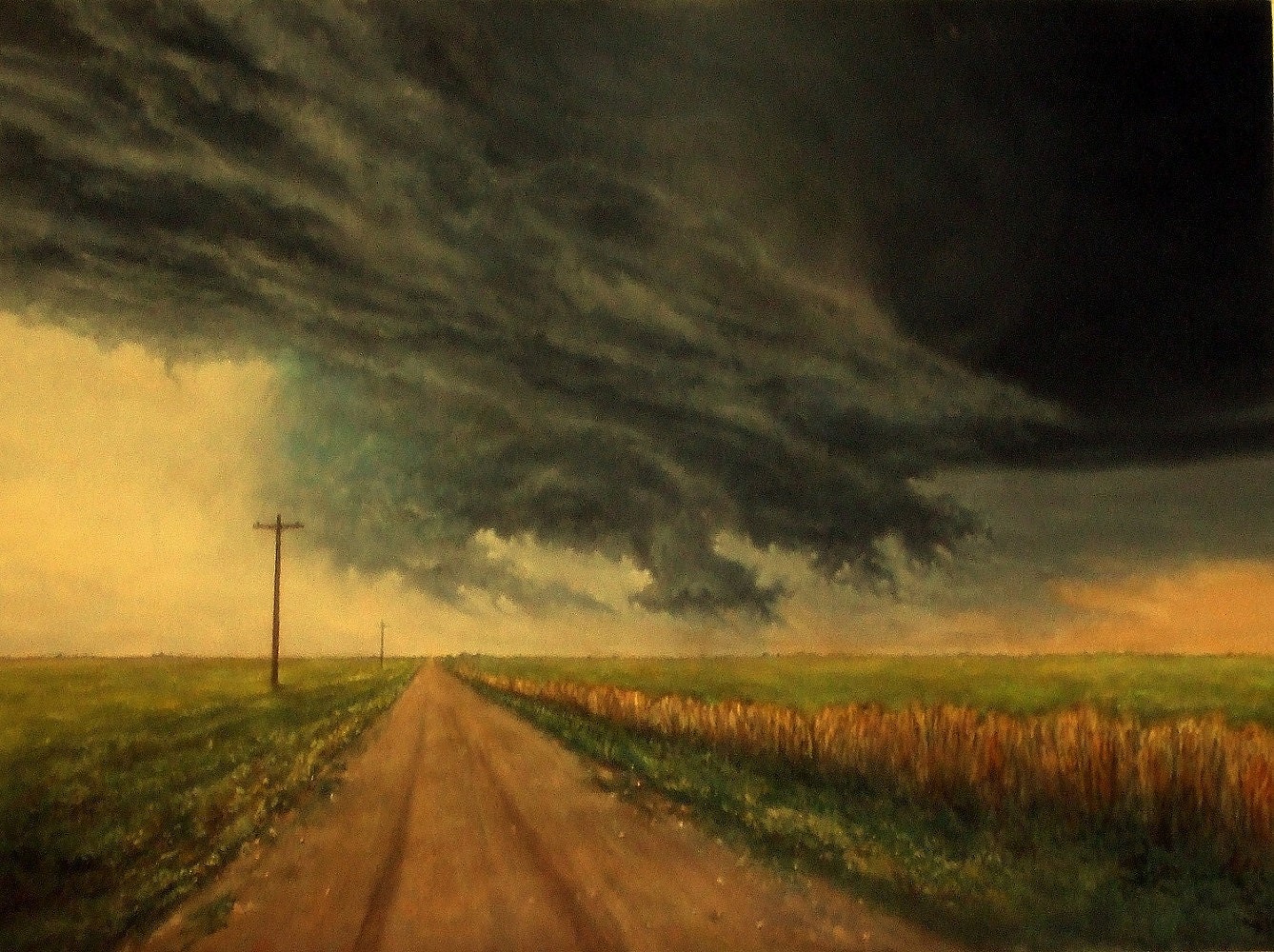 Tornado Painting Original Landscape Painting Storm Painting