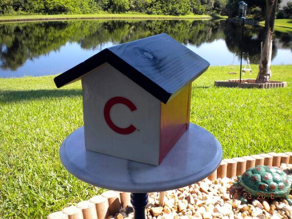 chicago cubs wood bird house mlb baseball hand made chicago cubs wood bird house mlb baseball hand made