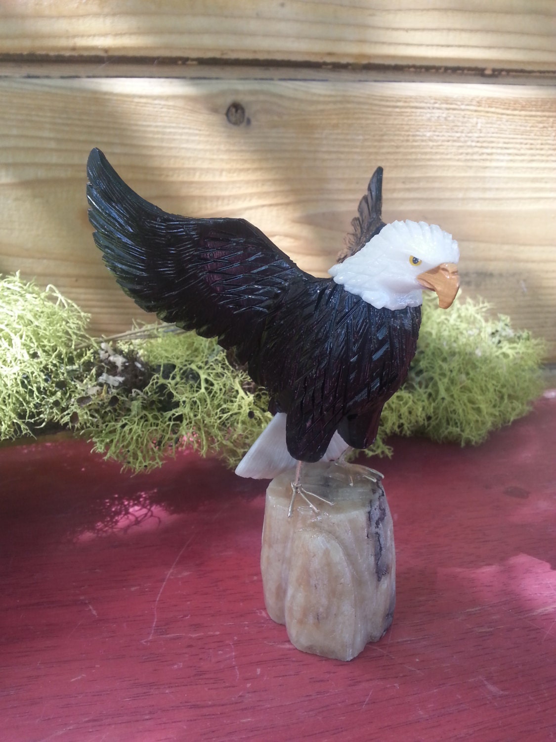 On Sale BALD EAGLE Carved Crystal/ Quartz/ Stone Carving/