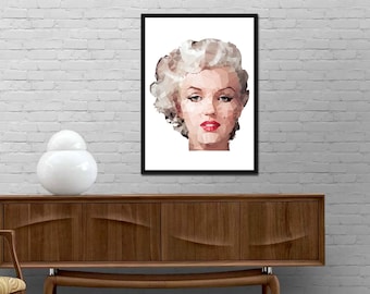 Marylin Monroe triangles print Marylin Monroe Modern triangle design wall art Minimalist style poster Vogue wall decor Best price canvas art