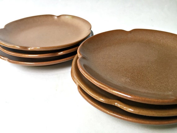 Frankoma Pottery Plainsman Saucers. Set of Five 5E Dishes with