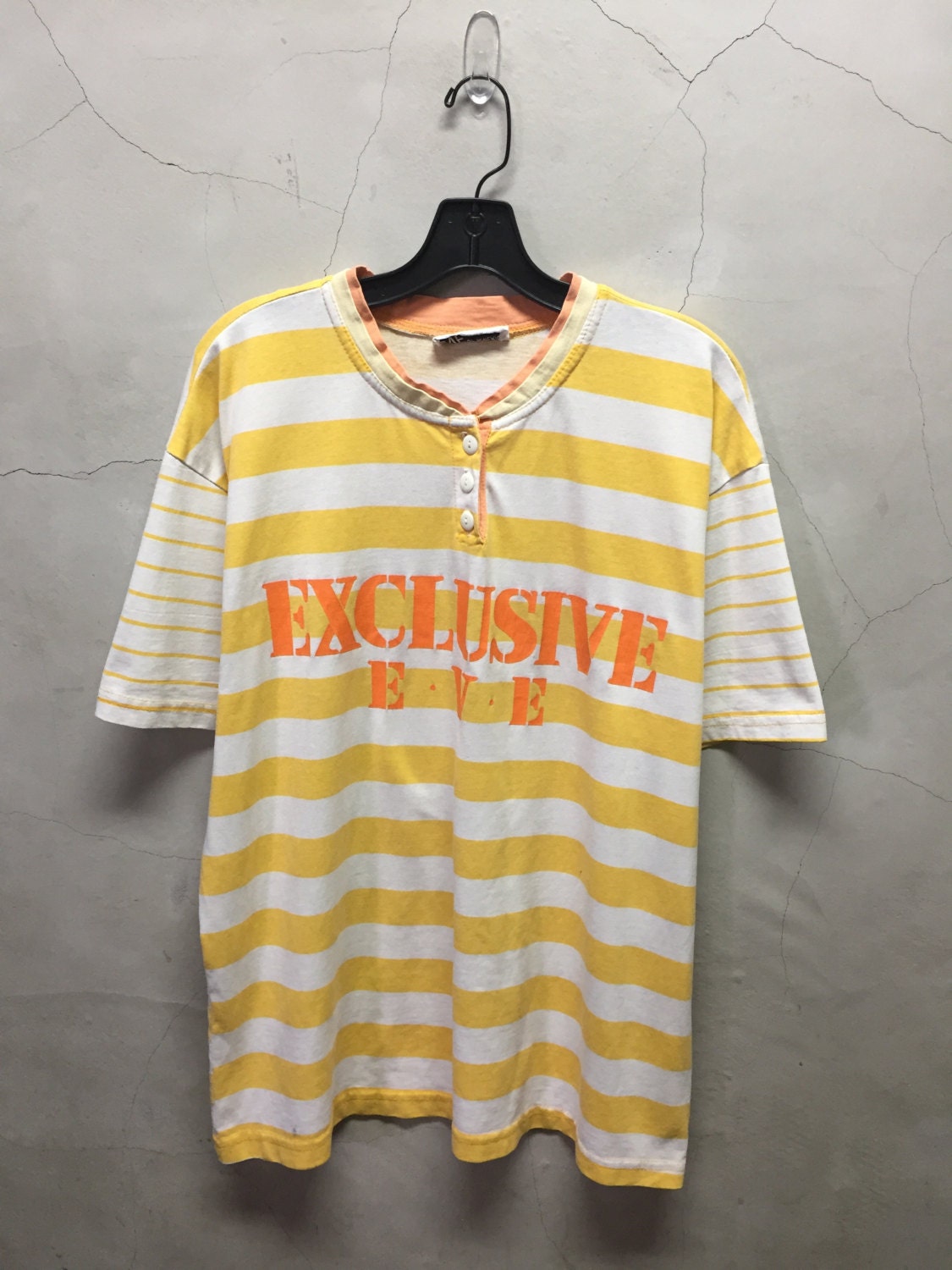 oversize, striped shirt, vintage t shirt, 80s, yellow, Exclusive, Eve ...
