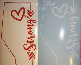 Alberta strong Decal - Fort McMurray wildfire charity decal - RED CROSS