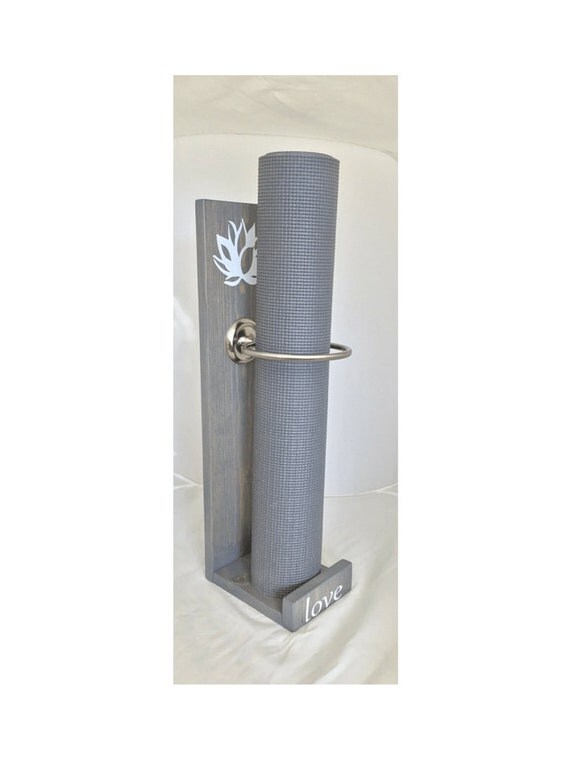Grey yoga mat holder handmade vertical yoga mat holder grey