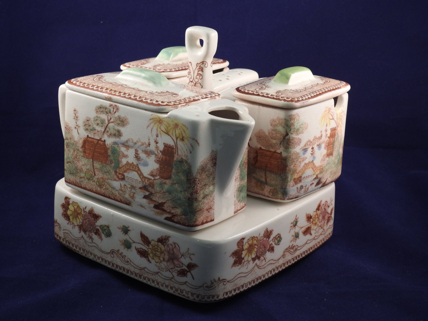 Vintage Jewel Japan Condiment Serving Set for Tea