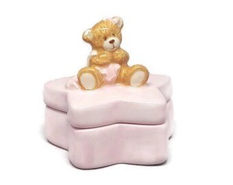Vintage Keepsake Box, Keepsake Box, Tooth Fairy Box, Trinket Box, Baby's First Keepsake Tooth Box, First Tooth Box, Pink Trinket Box
