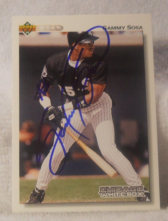 Sale Sammy Sosa White Sox Autographed Card By Rjandbjcollectibles