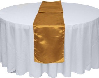 1pc Gold 12" x 108" Satin Table Runner Wedding Party Banquet Decorations