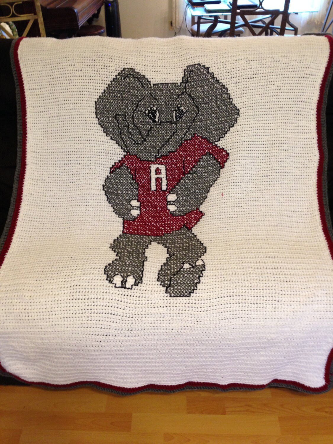 Alabama Afghan-Roll Tide Roll-Crimson Tide Crochet Cross