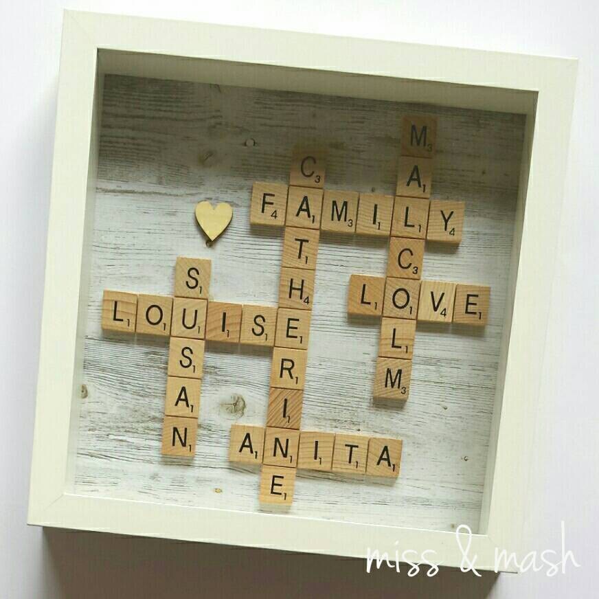 Personalised Scrabble Family Name Frame Wall Art by missnmash