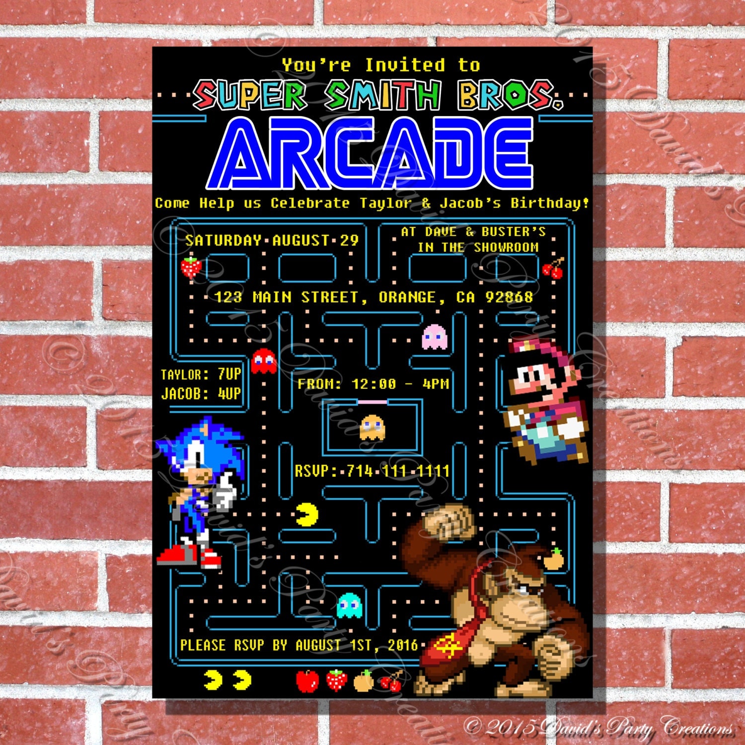 Arcade Birthday Invitations 7