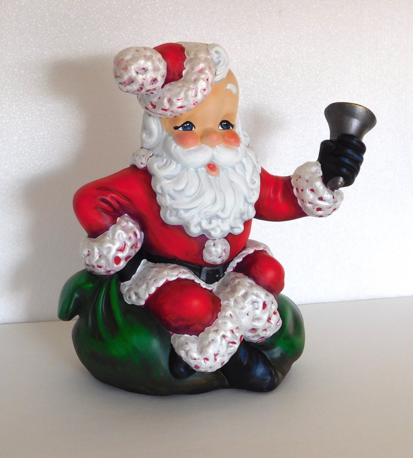 santa claus ceramic santa santa holding bell by santa claus ceramic santa santa holding bell by