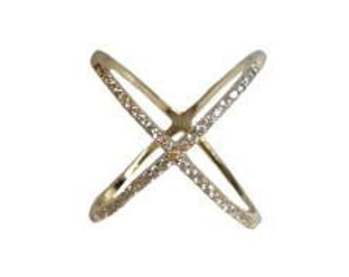 X Ring Criss Cross Ring Pave Ring X Cross Ring Crisscross Ring Statement Ring Diamond X Ring Knuckle Ring Criss Cross X Ring Infinity Ring