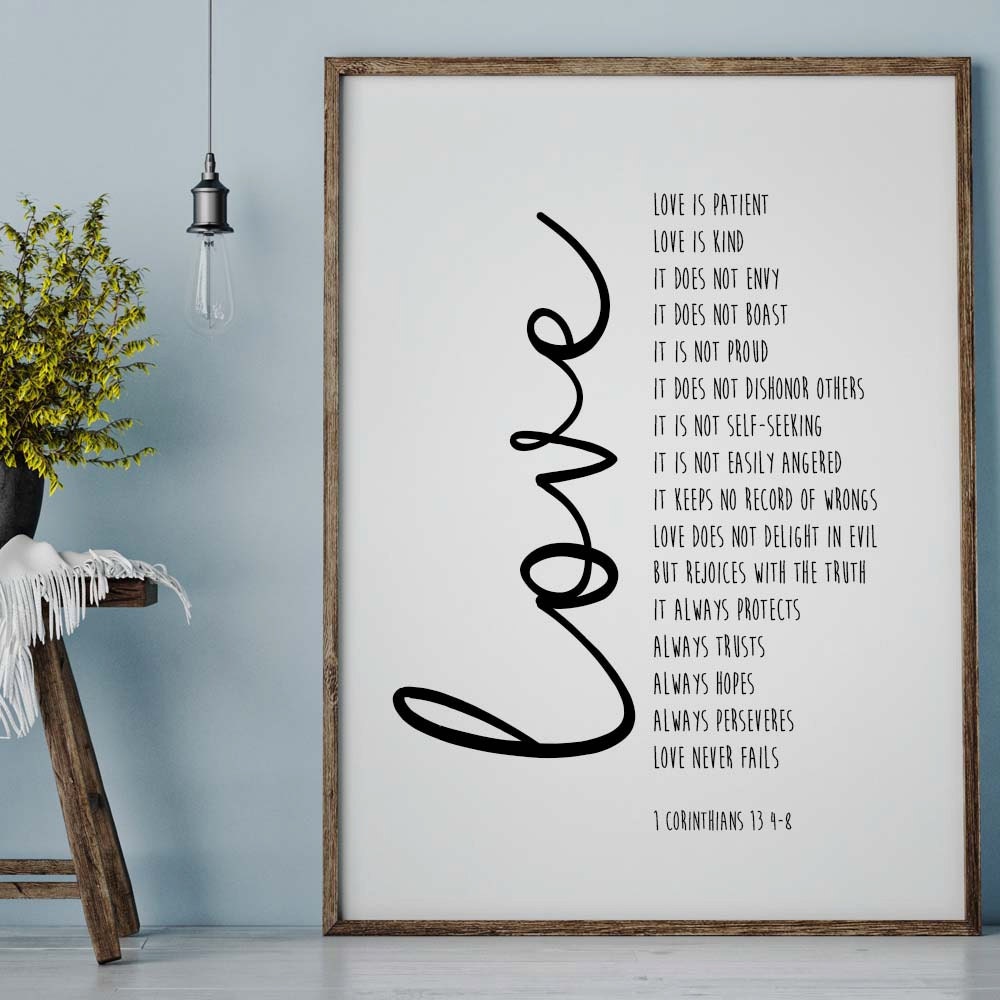Bible Verse Print Love Is Patient 1 Corinthians 13