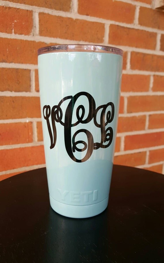 Items similar to Monogram Decal for Yeti, Personalized Name Vinyl
