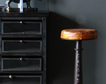 Industrial Singer Bar Stool Cast Iron Base