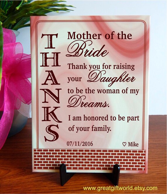 Wedding Thank you Gift from Son In Law Gift to Mother of the