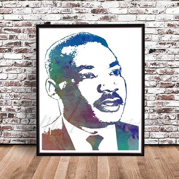 Martin Luther King Jr watercolor painting styled by MeiFlowerArt