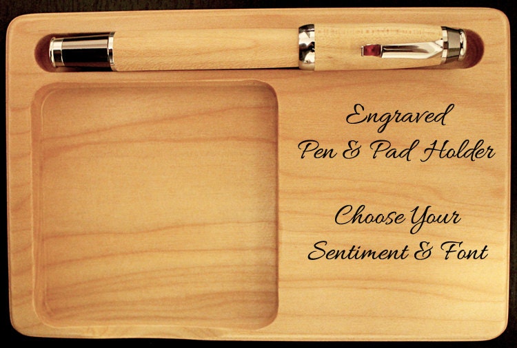 Engraved Desk Set Office Set Pen and Pad Holder