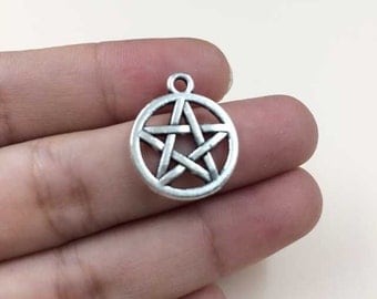 Cute Deathly Hallows Star Sign Charms Pendants Alloy DIY Charm Jewelry Making 30pcs T713