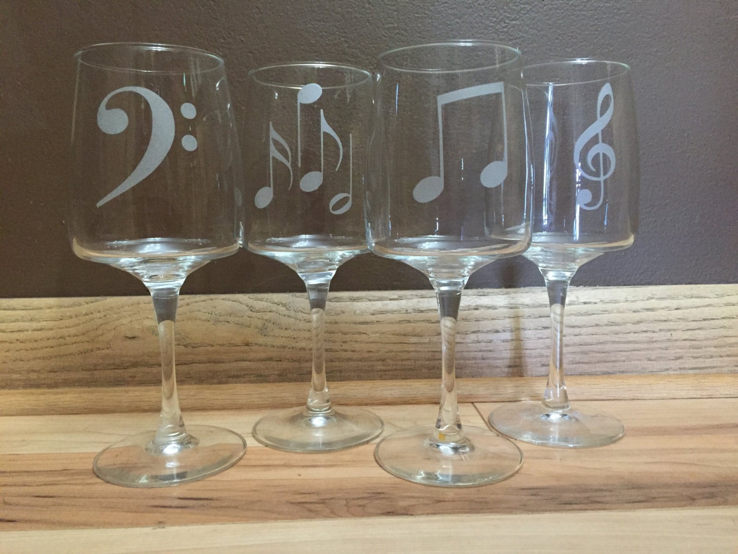 Music notes wine glass musical wine glass bridesmaid gifts