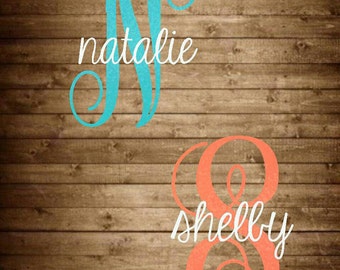 Name decal, monogram decal, yeti decal, yeti name decal, yeti monogram decal, glitter name decal, glitter monogram, car decal, laptop decal