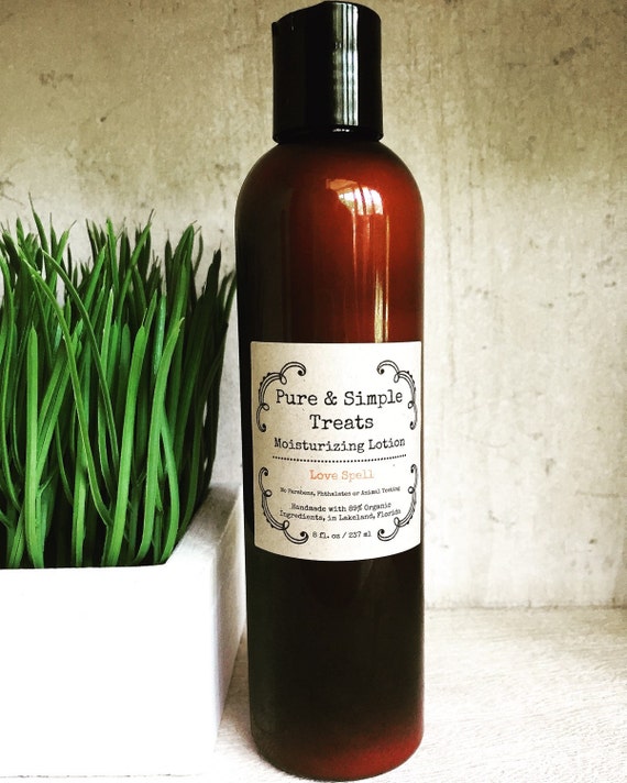 Organic Moisturizing Lotion Body Lotion 8oz by PureAndSimpleTreats