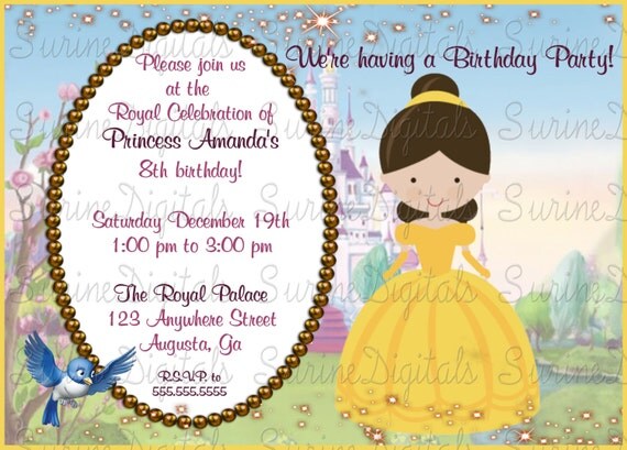 Princess Belle Birthday Party Invitations 8