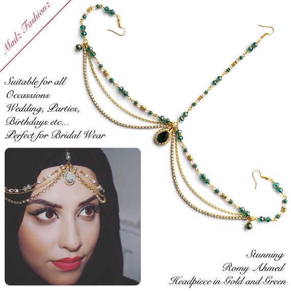 Gold Kundan Pearl Matha Patti Wedding Bridal by 