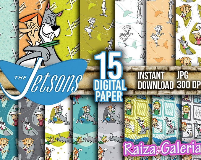 AWESOME The Jetsons Digital Paper. Instant Download - Scrapbooking - Hannah-Barbera The Jetsons Printable Paper Craft!