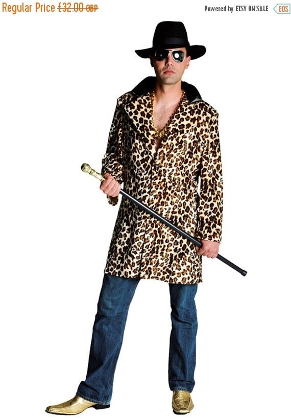 August SALE Gents Leopard Print PIMP Coat by FantasyWorldYork