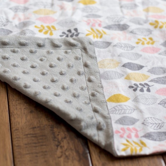 Super soft ORGANIC flannel leaf print 30x40 baby blanket