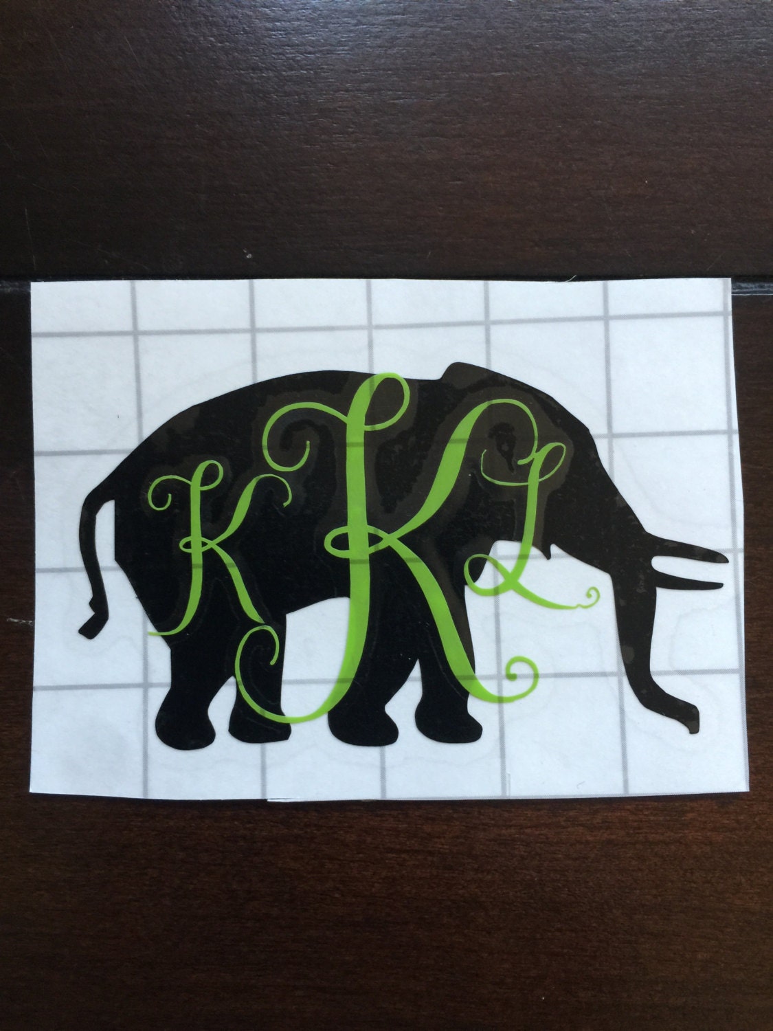 Vinyl monogram elephant decal