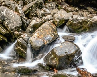 Nature Photography Mountain River Rocks Print