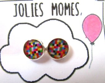 KIDS COLORFUL EARRINGS - Kids Stud Earrings - Girls Earrings - Earrings for Children - Gift for Girls - Child Jewelry