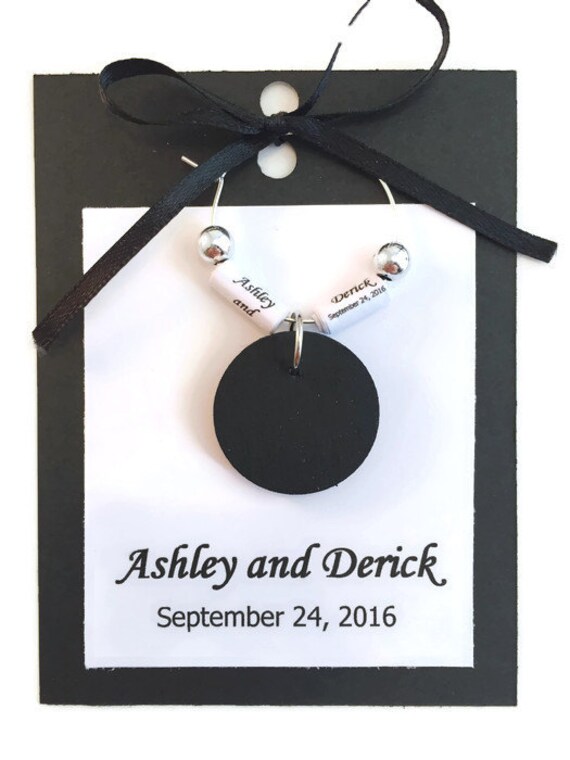 Chalkboard Wine Charms Wedding Favors with by AtHomeWithWords