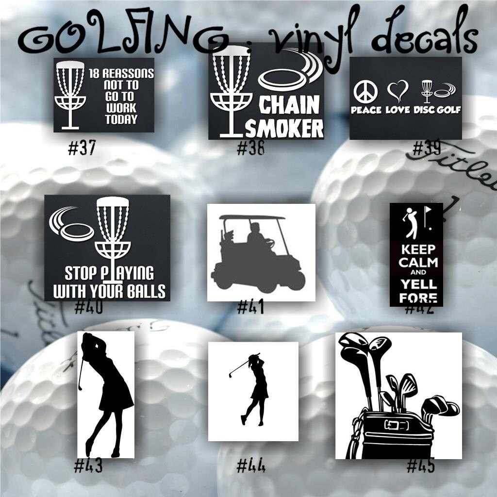 GOLF vinyl decals golfer vinyl decal car by CreativeStudio805