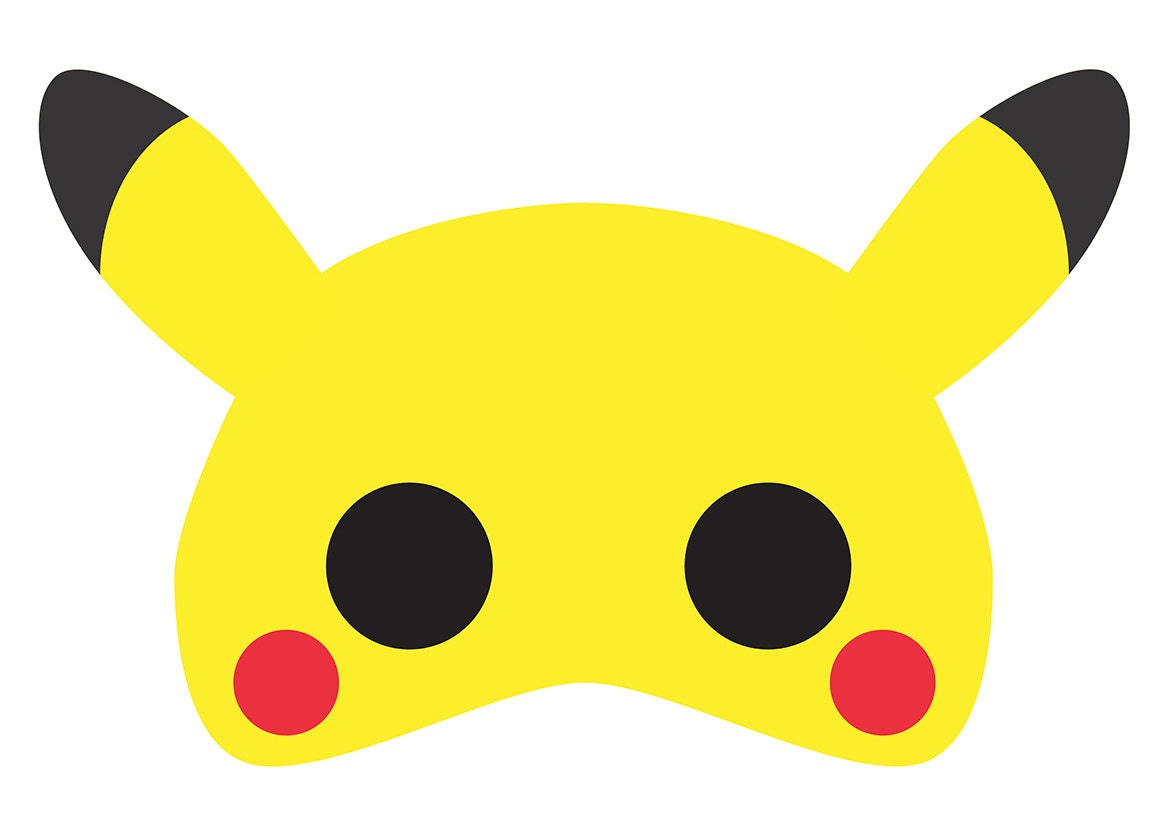 Pikachu Pokemon Printable Mask