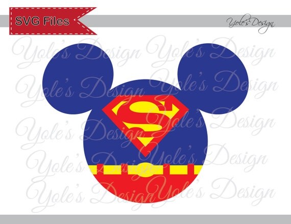 Download Superman SVG Logo Mickey Ears Costume Badge Iron On by ...