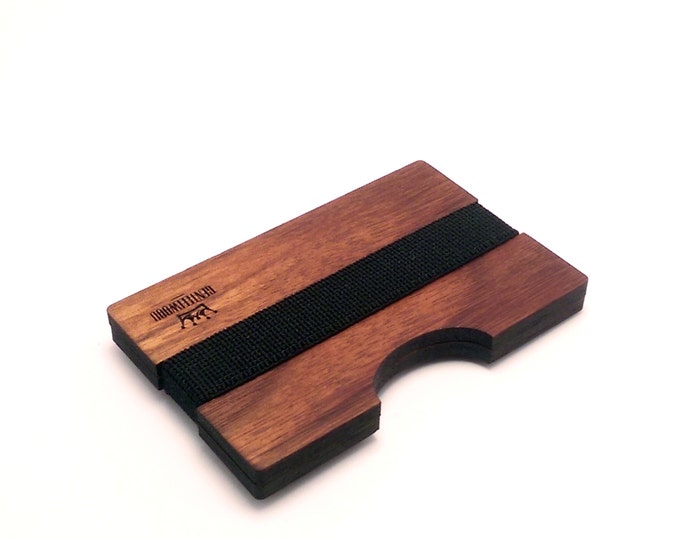 Walnut Handmade Wood Wallet / Slim wooden wallet / credit card wallet / slim GenteelWood wallet / Minimalistic wallet / Valentines gift