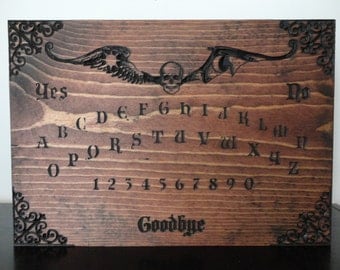 Wooden Ouija Board Carved in Pine Wall Art Occult Black Magic Spirit Seance Paranormal | Halloween Decor | Halloween Decoration