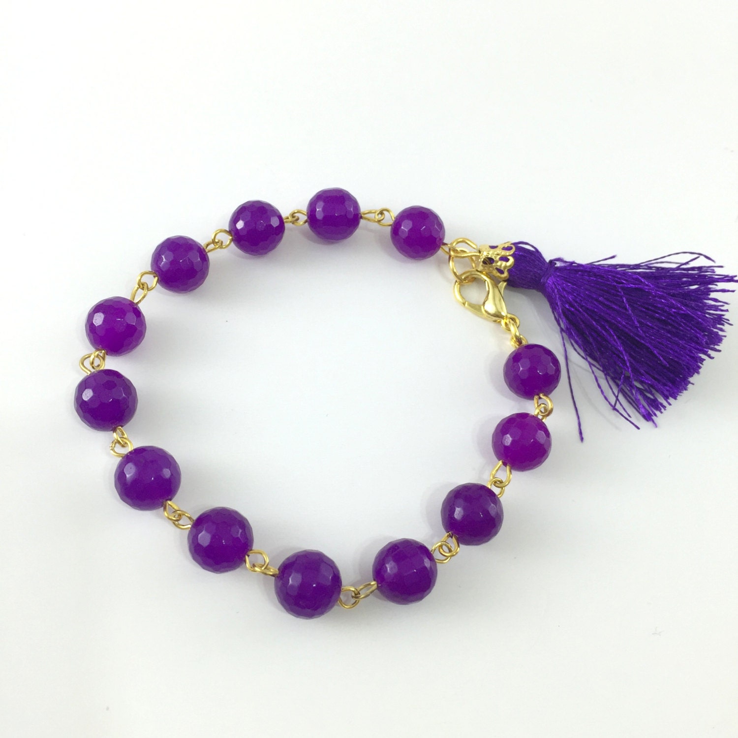 Purple Jade BraceletPurple JadeEthnic BraceletBoho