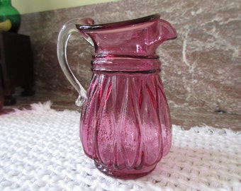 Cranberry Glass Pitcher