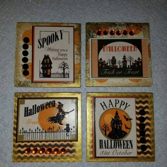 Set of 4 Vintage Halloween Style by CraftyStuffByBeckee