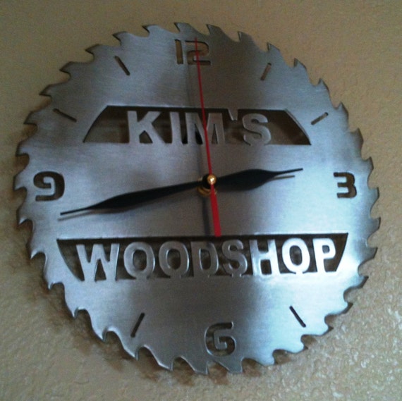 YOUR TEXT Saw Blade CLOCK Personalized Real Steel Metal Art